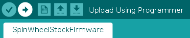 Upload programs to your SpinWheel using the Upload button (highlighted in white).